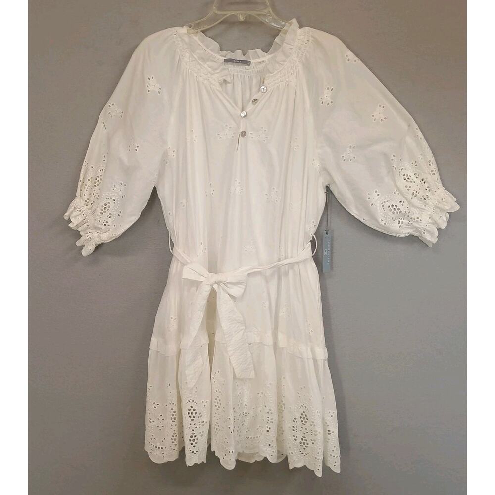 NWT Tart Mia White Eyelet Dress Women L Peasant Dainty Cotton Cottagecore - Picture 3 of 10